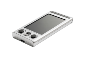 Sleek modern handheld device with buttons and a large touchscreen, ideal for tech enthusiasts and gadget lovers in the digital age. png