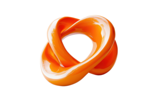3D rendering of a modern, abstract orange twisted shape, perfect for backgrounds, design, or conceptual art. png