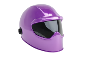 Purple motorcycle helmet with a sleek design and tinted visor, offering safety and style for riders. png