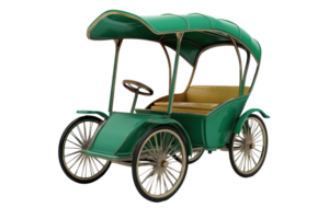 Vintage green car with a canopy and stylish design, evoking nostalgia and classic automobile charm. Ideal for retro-themed projects. png