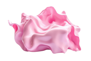 Close-up of a pink fibrous texture resembling abstract art. Soft, creamy, and fluffy shapes create a visually engaging composition. png
