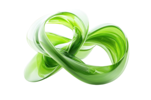 Abstract green twisted shape, futuristic design, 3D rendering. Ideal for backgrounds, tech visuals, and creative projects. png