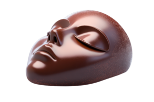 Bronze mask sculpture with closed eyes on an isolated background, conveying art, mystery, and tranquility, perfect for creative projects. png
