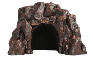 Realistic isolated cave entrance with rocky structure, perfect for nature, adventure, and exploration-themed projects. png