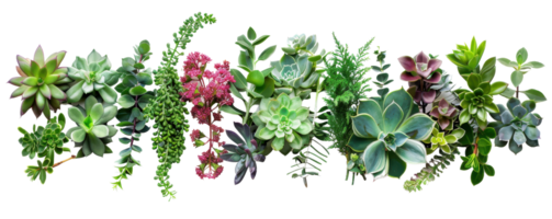 A vibrant assortment of various succulents and cacti, displaying a range of shapes, colors, and textures, ideal for gardening and decor inspiration. png