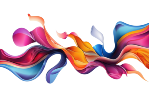 Vibrant abstract wave of colorful swirling patterns in a dynamic, flowing design, representing creativity, energy, and movement. png