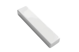 Isolated white rectangular bar on a transparent background. perfect for product or packaging design, clean and minimalistic. png