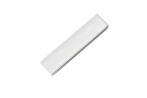 High-resolution image of a white rectangular bar object isolated on a black background, perfect for product or advertising use. png