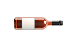 High-quality image of a rose wine bottle isolated on a transparent background. showcasing the label and bottle design. png