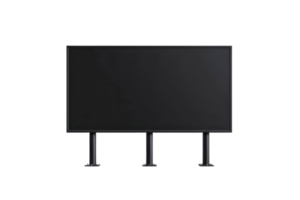 Blank black billboard on transparent background. ideal for advertising and marketing campaigns with space for custom content and messaging. png