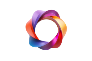 Vibrant abstract circular logo design in multicolored shades, perfect for branding, digital art, presentations, and modern creative projects. png