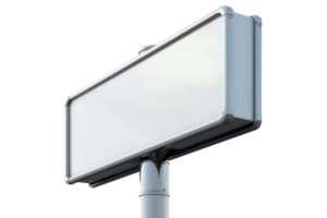 Blank white billboard with a pole isolated on transparent background. perfect for advertisements, promotions, and marketing concepts. png