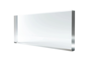 Clear glass slab isolated on transparent background. Perfect for various design purposes, showcasing transparency and modern aesthetics. png