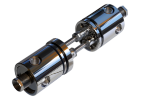 High-resolution image of an industrial mechanical part, showcasing detailed metal components and precision engineering. png