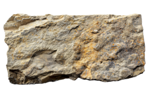 A detailed, high-resolution image of a rough, sedimentary rock formation with visible textures and mineral deposits. png