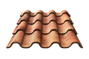 High-quality image of traditional terracotta roof tiles, perfect for roofing projects, architecture, and construction materials usage. png