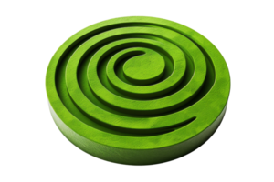 Green 3D spiral maze on a transparent background. highlighting intricate design and vibrant color. Ideal for concept or puzzle-themed visuals. png