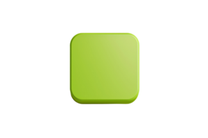 Bright green square icon with rounded edges on a transparent background. perfect for web design, app development, and UI UX projects. png