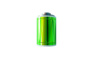 High-resolution image of a green battery icon, symbolizing full charge, energy, or power. Ideal for tech, sustainability, and electronics themes. png