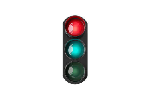 traffico leggero con rosso, giallo, e verde segnali isolato su trasparente sfondo. che rappresentano fermare, attenzione, e partire segnali. png
