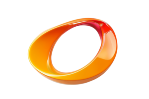 Abstract 3D orange and red loop design, vibrant and smooth, ideal for modern digital art concepts and creative projects. png