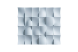 Abstract 3D geometric pattern with grid of cubic shapes in white and gray tones. Modern minimalist design, suitable for backgrounds and textures. png