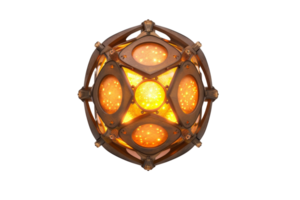 Stylish geometric lamp with warm ambient light, featuring an intricate modern design perfect for interior decor and architectural projects. png