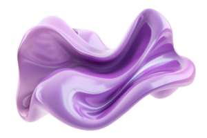 A stunning 3D abstract purple fluid shape with smooth, glossy texture. Perfect for modern design aesthetics and artistic projects. png