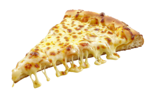 A delicious slice of cheesy pizza with melted cheese, perfect for food lovers and culinary enthusiasts. Ideal for food-related content. png