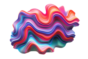 Abstract colorful 3D waves depicting vibrant art and creativity with a modern, fluid, and dynamic design. png