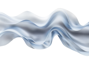 Abstract white and blue wave shape on a transparent background, perfect for modern design and visual projects. png