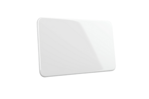 Blank white rectangular name tag isolated on a transparent background. Perfect for identification, events, and business use. png
