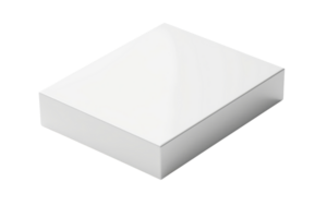 Minimalist plain white box isolated on a transparent background. Ideal for packaging, branding, and design concepts. png