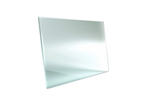 Minimalistic floating glass panel with clean lines and reflective surface isolated on a transparent background. for design purposes. png