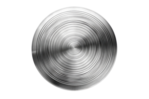 Circular metal texture with concentric patterns, perfect for backgrounds, industrial designs, and graphic projects, isolated on transparent background. png