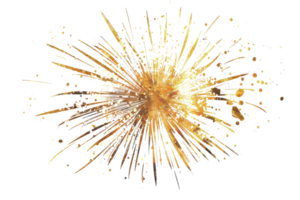 Golden fireworks burst against a dark sky, creating a vibrant and festive display to celebrate special occasions and events. png