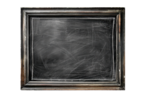 Vintage blackboard with a wooden frame, great for educational, school, or teaching design concepts. Chalkboard with empty space for text. png