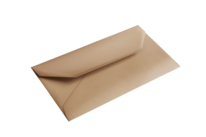 Closed brown envelope isolated on a transparent background. Perfect for mail, correspondence, and business communication visual concepts. png