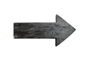 Rustic wooden arrow pointing to the right, isolated on transparent background. perfect for direction or instruction concepts. png