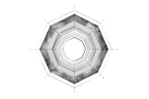Abstract geometric hexagon design, intricate silver pattern with modern and futuristic feel, ideal for backgrounds and tech themes. png