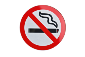 no fumo cartello con sigaretta e Fumo nel rosso cerchio, isolato su un' trasparente sfondo. che rappresentano Salute e sicurezza regolamenti. png