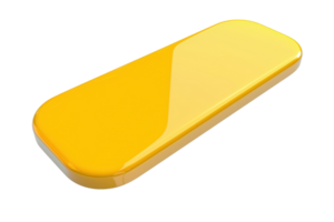 Bright yellow rectangular pill on transparent background. isolated. Shiny surface with smooth edges. Concept of medication, supplement, health. png