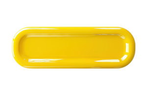 A high-quality image of a solid, shiny yellow 3D rectangle isolated on a transparent background. png