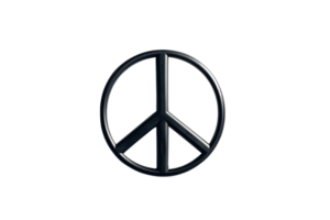 haute résolution image de une noir paix symbole sur une transparent arrière-plan, parfait pour conception et décoration projets. png