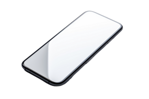 Sleek modern smartphone with a blank screen, perfect for app mockups, advertisement, and graphic design projects. png