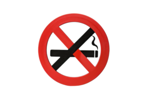 Red circular prohibition sign with black inclined bar inside, isolated on a transparent background. representing a restriction or no entry. png