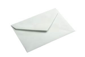 Simple, plain white envelope isolated on a transparent background. Ideal for mail, communication, and stationery concepts. png