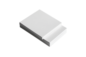 Stack of blank white paper sheets isolated on a transparent background. perfect for office, school, or creative projects. png