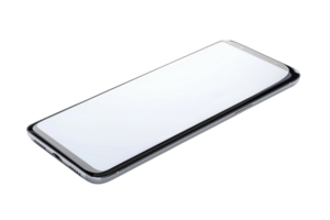 Modern smartphone with a blank screen, isolated on a transparent background. Ideal for technology, app design, and digital marketing concepts. png