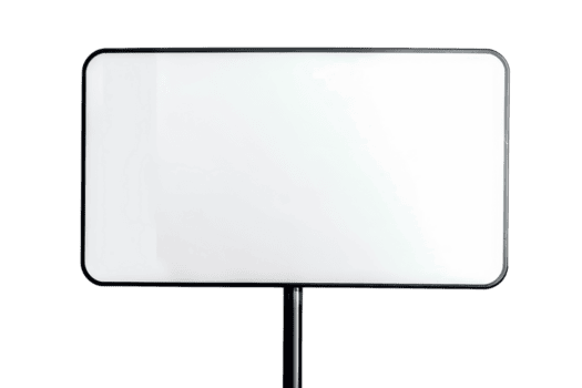 alta resolución imagen de un blanco blanco rectangular letrero con un negro frontera y pararse, aislado en un transparente antecedentes. png